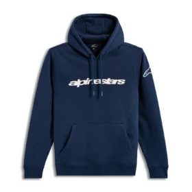 POLERA C/CAPUCHA RACE WORDMARK - AZUL/BLANCO
