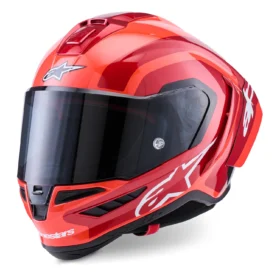 ALPINESTARS SUPERTECH R10 ARIUS HELMET ECE06/DOT/FIM - BLACK WHITE DOUBLE RED GLOSSY