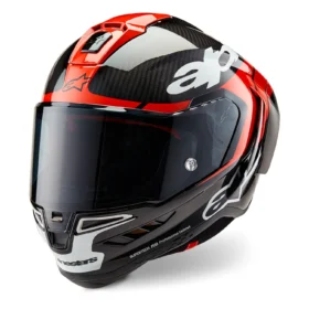 ALPINESTARS SUPERTECH R10 ELEMENT HELMET ECE06/DOT/FIM - BLACK CARB BRIGHT RED WHITE GL