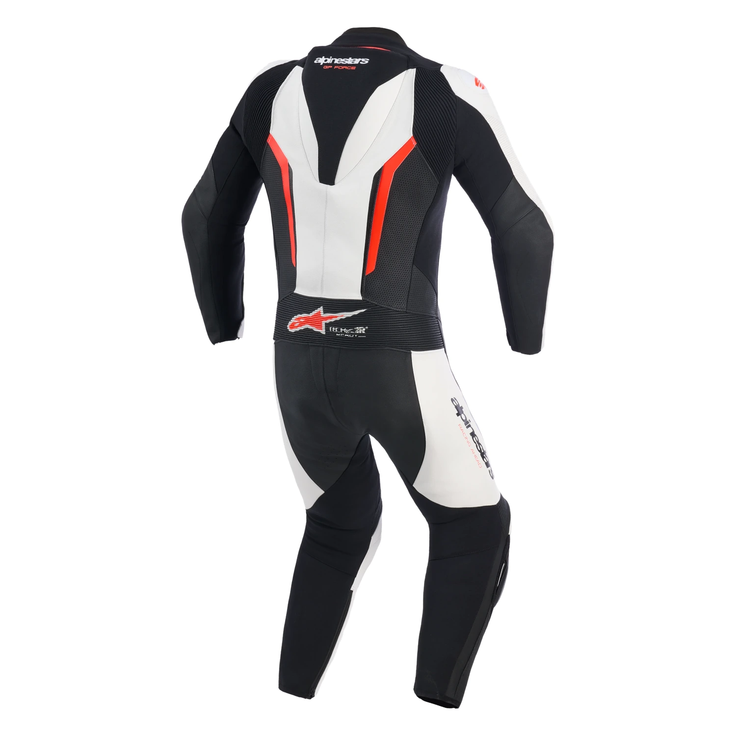 ALPINESTAR GP FORCE V2 LEATHER SUIT 1 PC - WHITE BLACK RED FLUO